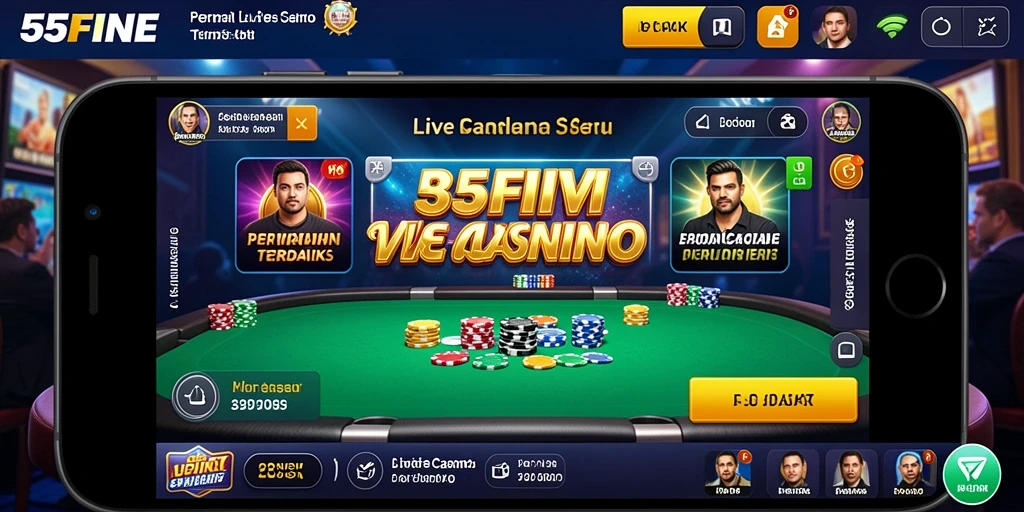 Tampilan menarik dari gameplay Live Casino di 55FIVE.