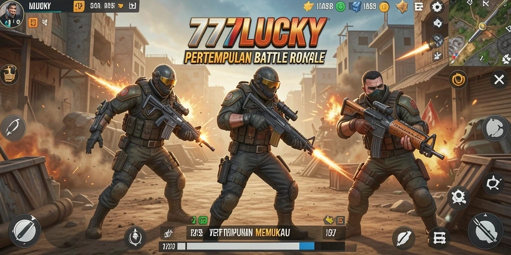 Gameplay seru dalam 777LUCKY Battle Royale.