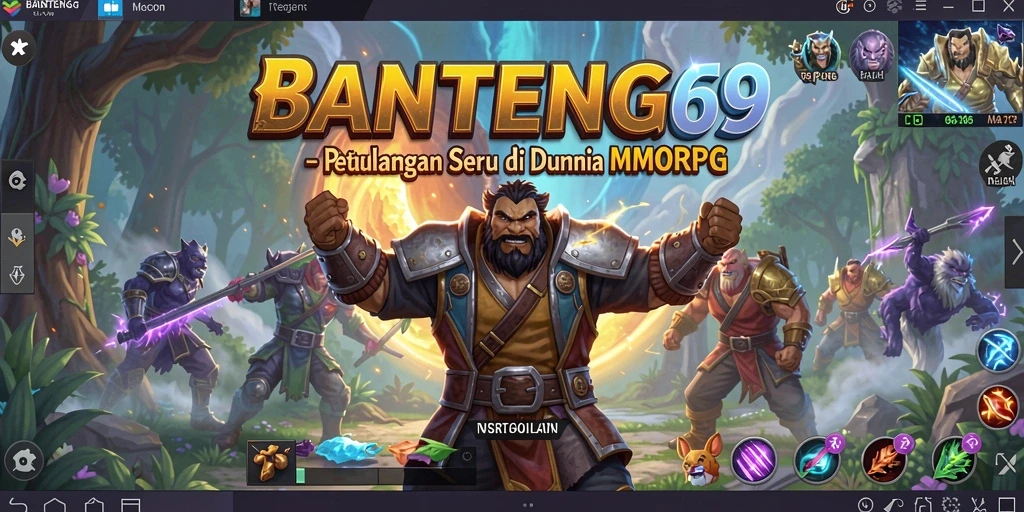Tampilan gameplay seru dari BANTENG69 dengan petualangan MMORPG.