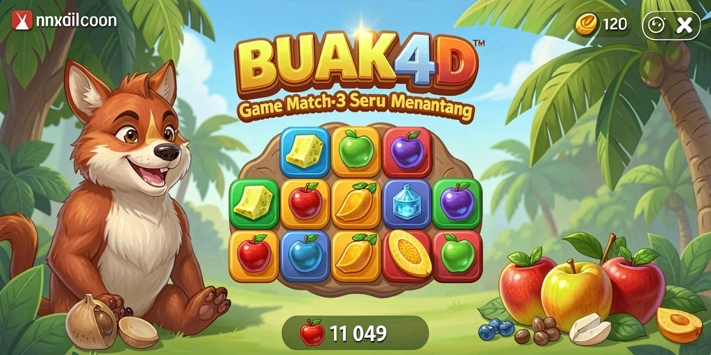 Tampilan menarik dari gameplay BUAH4D dengan kombinasi buah yang ceria.