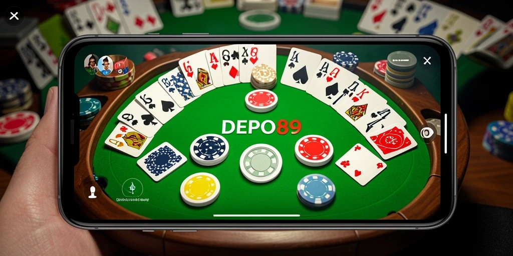 Tampilan DEPO89 yang menampilkan gameplay Gaple yang seru.