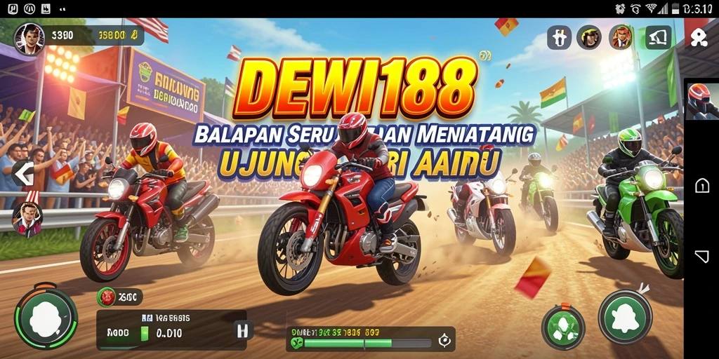 Tampilan gameplay balapan yang seru dan mendebarkan di DEWI188