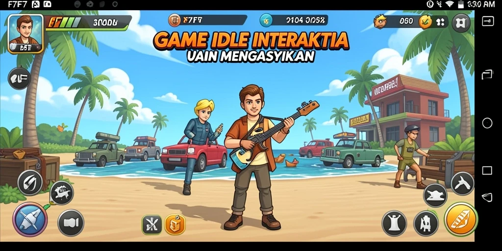 Screenshot gameplay F7F7 yang menunjukkan mekanisme Idle yang menarik.