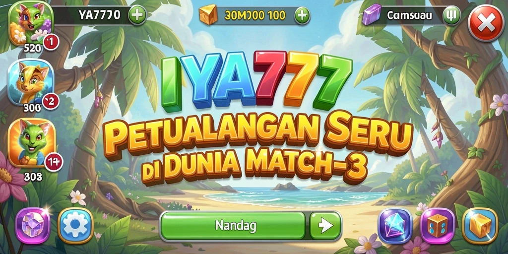 Gameplay seru IYA777 dengan grafik Match-3 yang menarik.