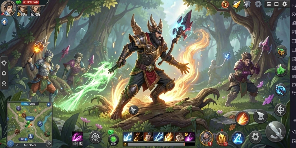 Screenshot gameplay JOYPUTAR menampilkan pertarungan dinamis dan grafis menawan.