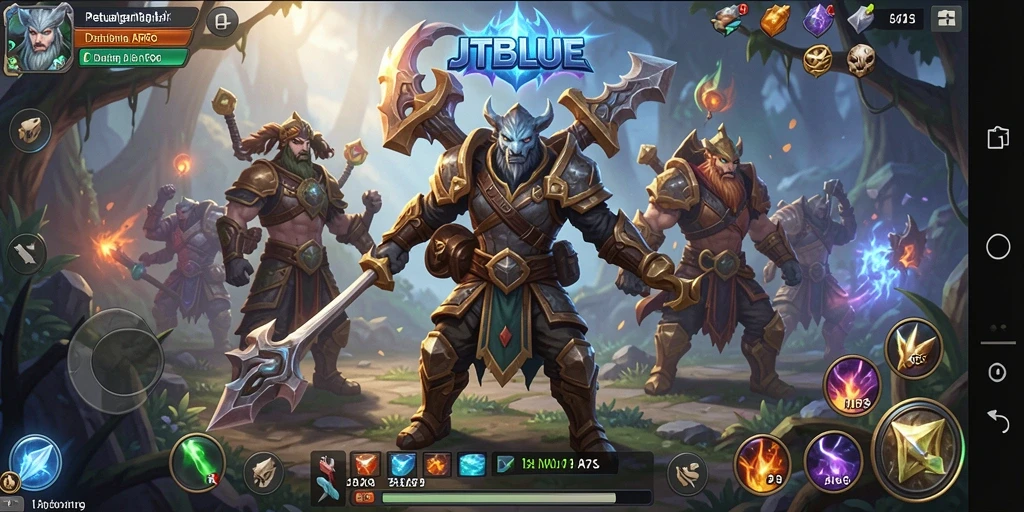 Screenshot gameplay JTBLUE yang menampilkan aksi pertarungan seru di dunia ARPG.