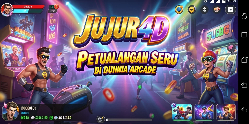 Screenshot utama JUJUR4D menampilkan gameplay Arcade yang seru dan menantang.