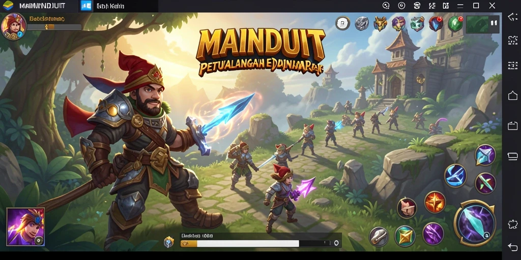 Gameplay MAINDUIT menampilkan petualangan RPG yang epik dan mendebarkan.
