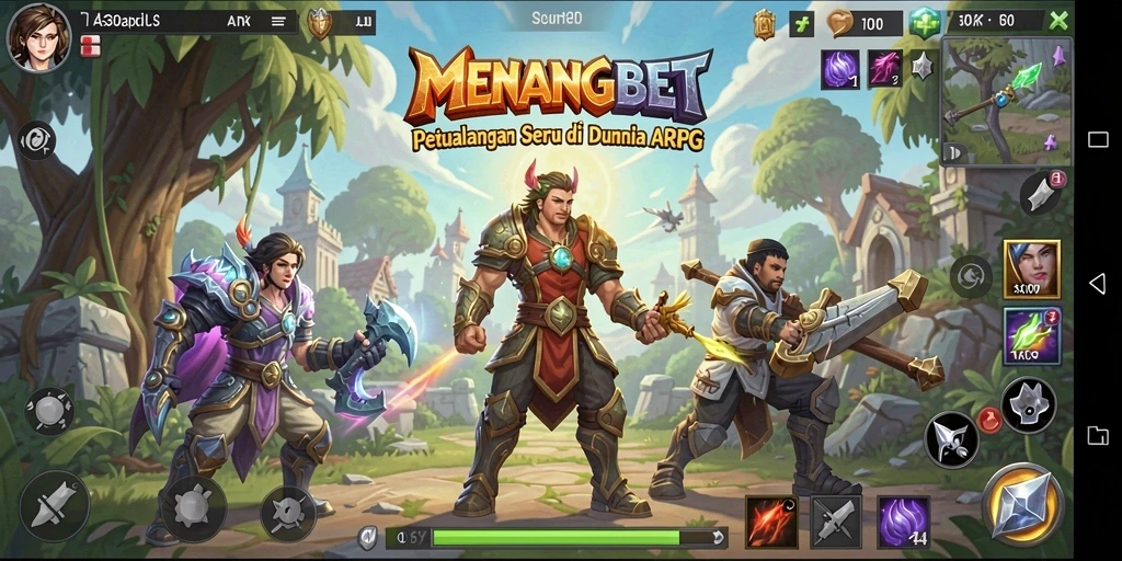 Screenshot MENANGBET menampilkan aksi pertarungan mendebarkan dalam dunia ARPG.