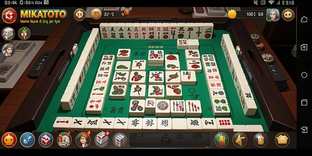 Tampilan permainan Mahjong yang menarik dan penuh warna.