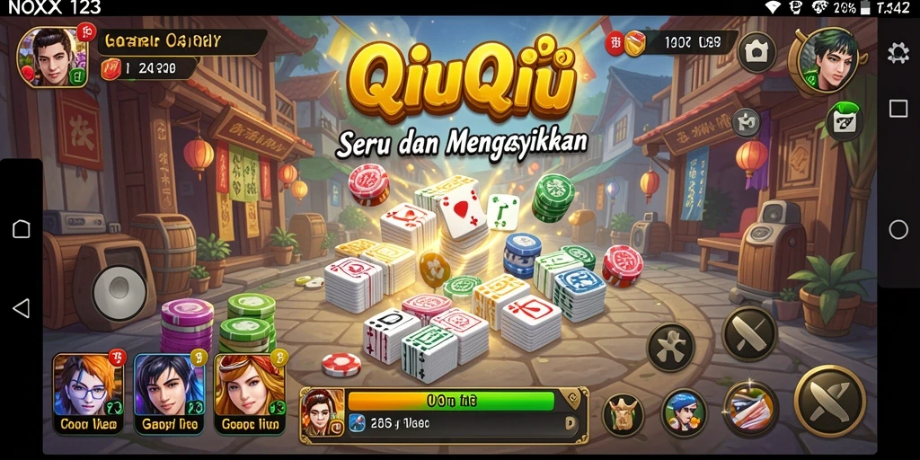 Tampilan utama gameplay QiuQiu di NOX123.
