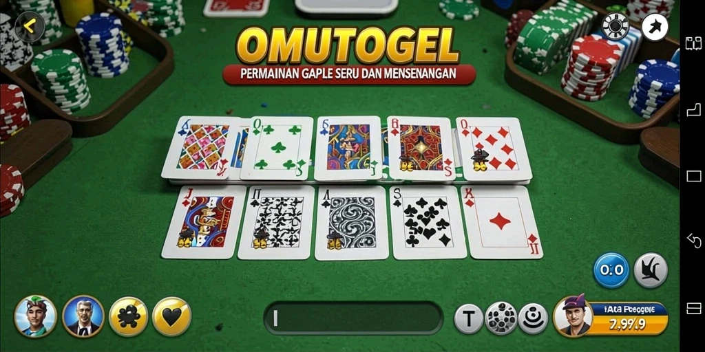 Screenshot gameplay OMUTOGEL menunjukkan keseruan bermain Gaple.