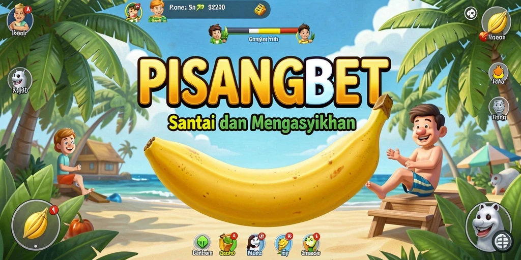 Tampilan gameplay PISANGBET yang ceria dan penuh warna.