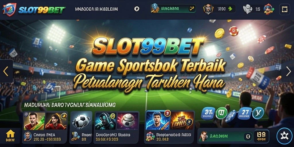 Screenshot utama menampilkan antarmuka taruhan olahraga SLOT99BET.