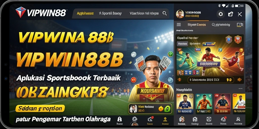 Tampilan antarmuka aplikasi VIPWIN88 dengan berbagai opsi taruhan olahraga.